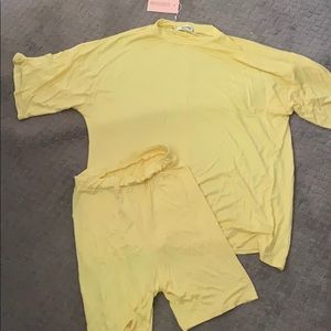 Lemon biker short set